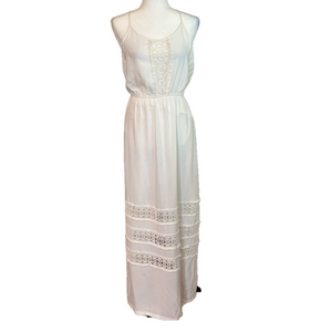 Solitaire Swim Women’s White Crochet Maxi Dress Large Cover Up